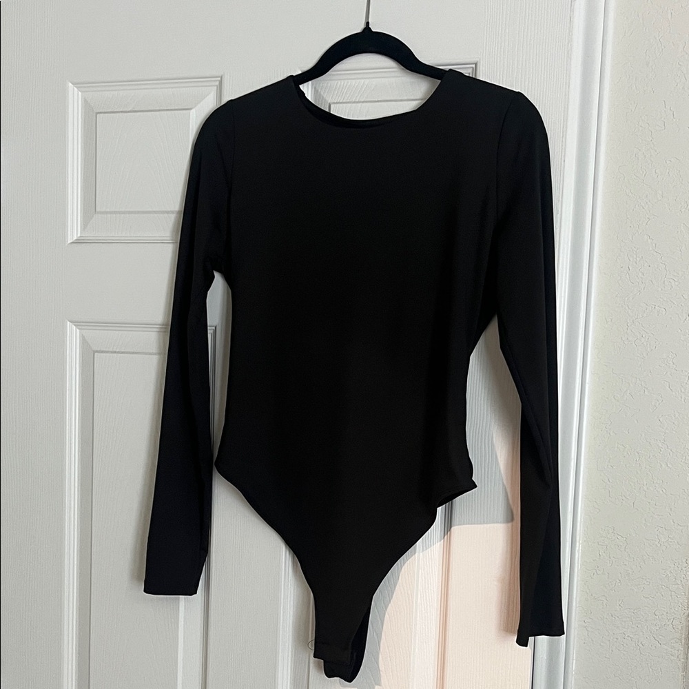 Aeropostale Black Long Sleeve Bodysuit Top